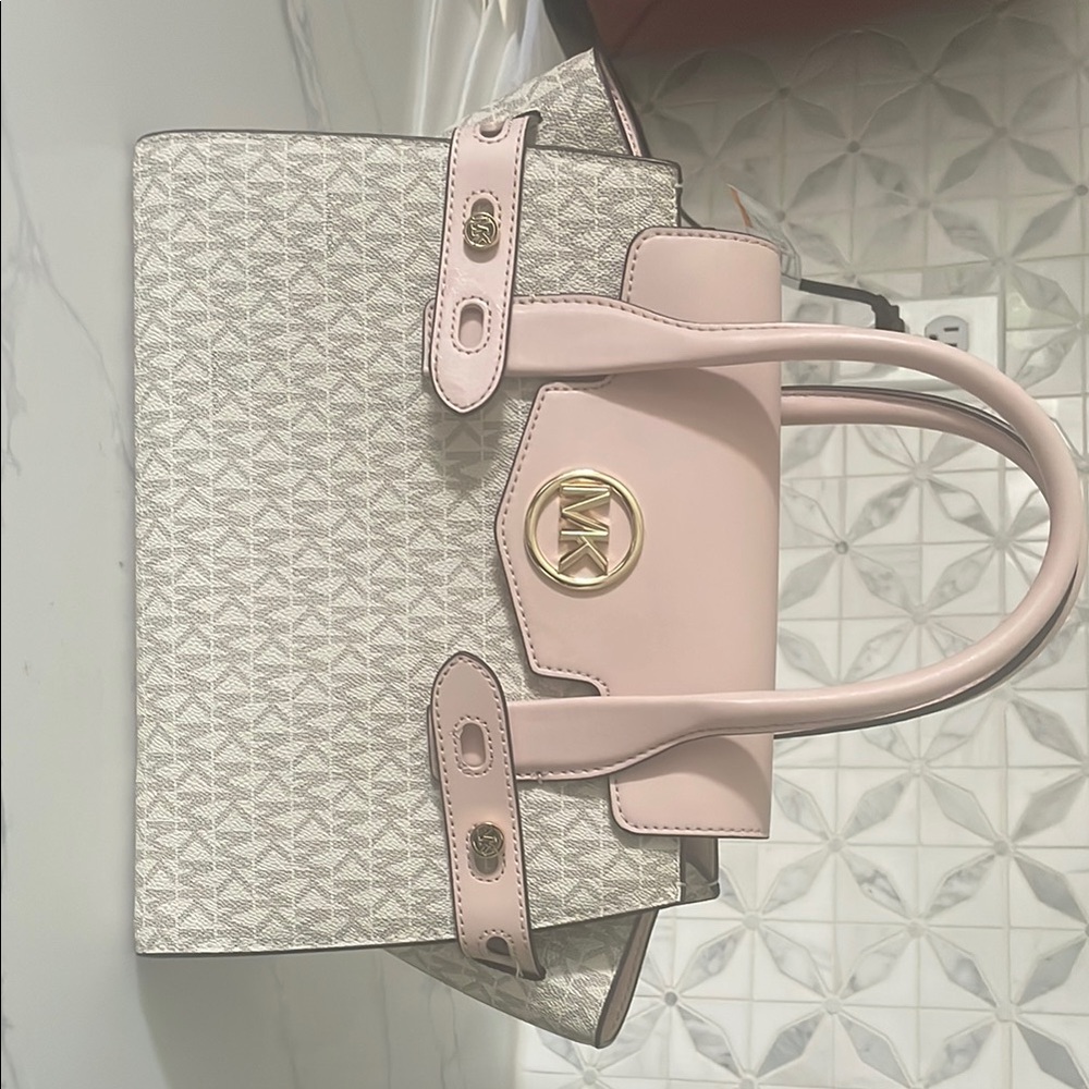 Michael Kors Pink and Cream Satchel